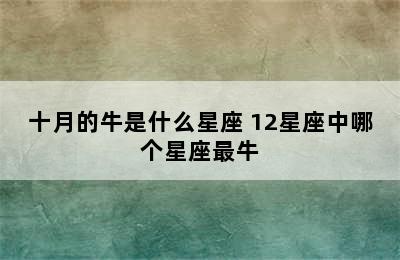 十月的牛是什么星座 12星座中哪个星座最牛